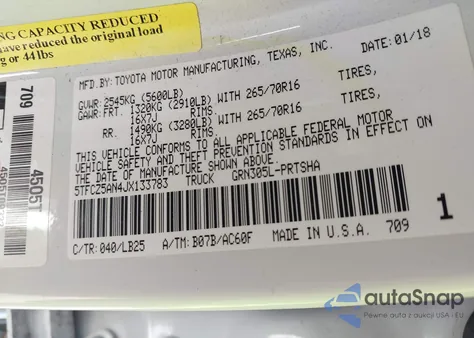 2018 Toyota Tacoma Trd Pro из США, поврежденный, VIN 5TFCZ5AN4JX133783